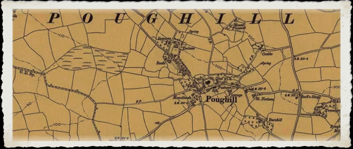Victorian Map of Poughill Cornwall