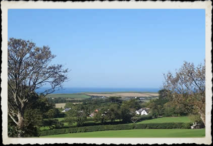 View over Poughll to Bude bay